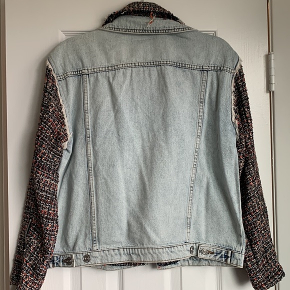 Current/Elliott The Charmer Tweed and Denim Jacket - Picture 3 of 10
